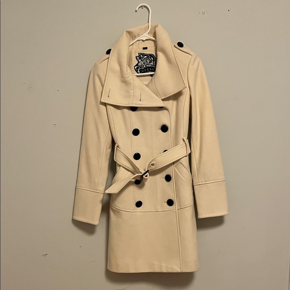 Guess Women's Cream Trench Coat